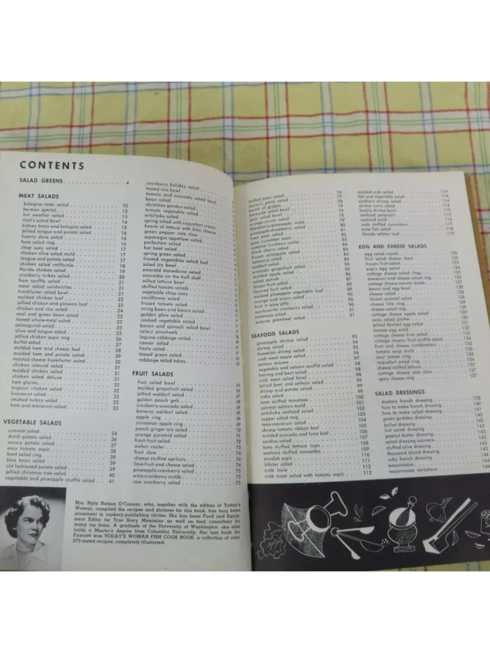 Book of Salads Recipe Book 1959 Cookbook by Hyla O'Connor Arco Do It Yourself